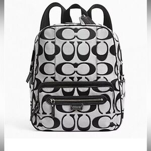 Coach Daisy Outline Signature Metallic Backpack